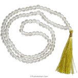 4 mm Sphatik Diamond Cut Stone Beads Mala Necklace | Original and Natural Sphatik / Crystal / Quartz High Grade Diamond Cut Gemstone Rosary | 108 + 1 Beads