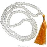 6 mm Sphatik Diamond Cut Stone Beads Mala Necklace | Original and Natural Sphatik / Crystal / Quartz High Grade Diamond Cut Gemstone Rosary | 108 + 1 Beads