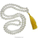 8 mm Sphatik Diamond Cut Stone Beads Mala Necklace | Original and Natural Sphatik / Crystal / Quartz High Grade Diamond Cut Gemstone Rosary | 108 + 1 Beads