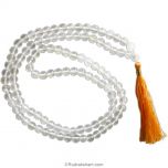 6.5 mm Natural Sphatik / Crystal / Quartz Stone Plain Beads Mala | Original High Quality Clear Sphatik Rosary | Smooth Round Beads Crystal Gemstone Mala Necklace