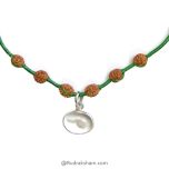 4 Mukhi Rudraksha Beads Necklace With Virgo Sun Sign Pendant | Virgo Zodiac Pendant | Kanya Rashi Pendant
