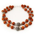 Double Bracelet, 2 Line Bracelet, Double Strand Bracelet, Rudraksha Beads 2 Line Bracelet, 5 Mukhi Rudraksha Double strand Bracelet with Silver accessories - 1