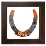 Framed Black Horse Shoe with Nails, Kale Ghode Ki Naal, Energised Original Real Horse Shoe for Good Luck & Evil Eye protection, Rusty Iron horse shoe, remove malefic effect of Saturn