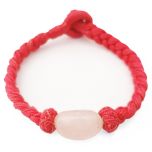 Rose Quartz Stone Wrist Band in Pink Thread | Pink Rose Quartz Gemstone Bead in thread Bracelet