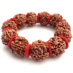 ( 25-27mm ) 5 Mukhi Giant Rudraksha Bead Mala Bracelet | High Quality Giant Collector Grade Five Faced Rudraksha Beads | 11 Beads Of 5 Mukhi