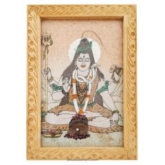 Shiva Gemstone Paintings | Gem Stone Picture with Wooden Frame