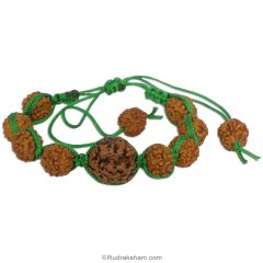 4 Mukhi Rudraksha Thread Bracelet | Char Mukhi Rudraksha Bead wrist band | Nepal Four Mukhi Rudraksha Wrist Bracelet with 5 ( Five ) Mukhi Beads Size 9 mm