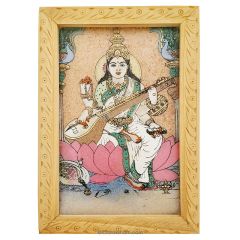 Ganesha Gemstone Paintings | Gem Stone Picture with Wooden Frame