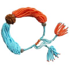  5 Mukhi Rudraksha with Seed Beads adjustable Bracelet, Panch Mukhi Rudraksha Mala Bracelet with Seed Beads, Natural 5 Mukhi Nepal Rudraksha