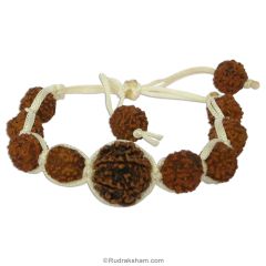 6 Mukhi Rudraksha Thread Bracelet | Six Mukhi Rudraksha Bead wrist band | Nepal Six Faced Rudraksha Wrist Bracelet with 5 ( Five ) Mukhi Beads Size 9 mm