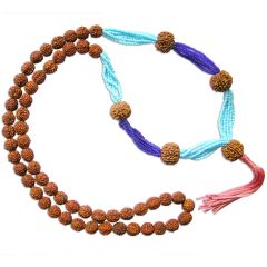  6 Mukhi Rudraksha with Seed Beads Necklace