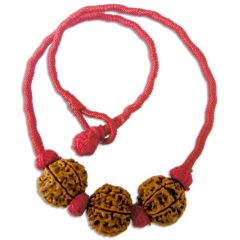 7 Mukhi Rudraksha Bead Triple Pendant in thread | Seven Mukhi , Saat Mukhi, 7 Faced Rudraksha Beads Kantha Mala Necklace