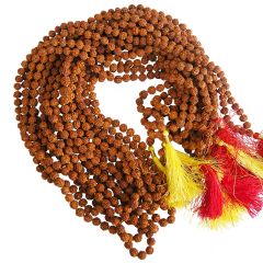 9 mm Rudraksha Japa Mala Rosary Wholesale Pack | 10 Mala Pack for Wearing or Japa of Mantra, 108 + 1 Beads Rudraksha Mala