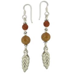 Agate and Rudraksha Earring