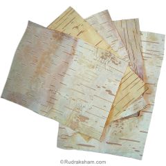 Bhoj Patra Sheets Set of 5, Himalayan Birch Tree Bark, Bhoj Patra Paper for Yantra, Mantra, Taweez, Lockets