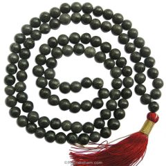 7 mm Natural Black Agate - Hakik Mala | Original Black Agate ( Hakik ) Stone Necklace with Tassel