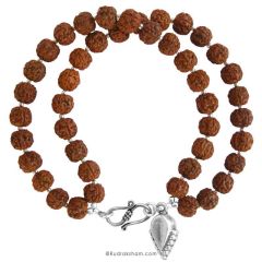 Chikna Pathri Beads Rudraksha Bracelet | Chikna Beads Rudraksha Double Bracelet with Silver Accessories | High Quality Smooth Rudraksha 2 Lines Bracelet