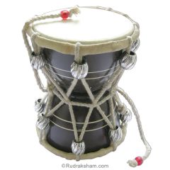 DAMROO - Damru - 5 Inch Dark Brown, Monkey Talking Drum, Indian Traditional Musical Drum Damru, Vintage Drum 2 sided, Lord SHIVA Drum, Damaru, Hand Percussion