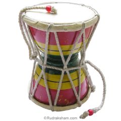 DAMROO - Damru - 5 Inches Multicolored | Monkey Talking Drum, Indian Traditional Musical Drum Damru, Vintage Drum 2 sided, Lord SHIVA Drum, Damaru, Hand Percussion