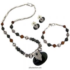 Rudraksha - Black Onyx Jewelry Set