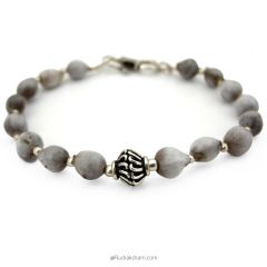  White Vaijanti Bracelet| Vaijanti Seed Beads Silver Bracelet, Job's Tears Beads Krishna Bracelet with Silver Accessories