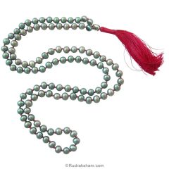  Grey Pearl Mala | 108 Beads Hand Knotted Pearl Prayer Rosary | Moon Mala Necklace,  Pearl Gemstone Mala for Moon