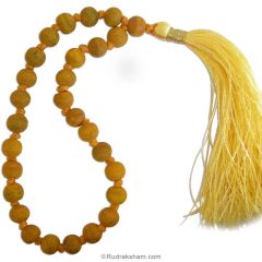  Haldi Japa Mala | 27 Beads Turmeric Japa Mala for Victory over Enemies | Turmeric Rosary hand knotted in Thread | Original Haldi Ki Mala