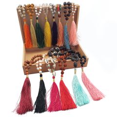  Japa Mala Box, 27  Beads Japa Mala Set of 14 Spiritual Beads mala, Rudraksha, Red - White Sandalwood, Sphatik, Skull Beads, Vaijanti, Silver Beads, Navratna, Tulsi, Haldi, Lotus Seeds, Black Agate, Pearl, Kauri