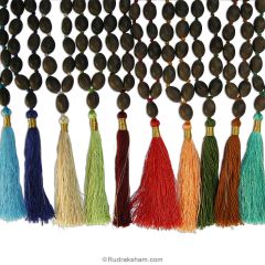 27 + 1 Lotus Seed Beads Japa Mala Rosary Wholesale Pack | Kamal Gatta Beads Mala Bracelt in Thread With Tassel | Wholesale Pack of 10 Wrist Mala