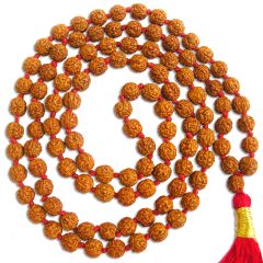 6.5mm Pathri Chikna Beads Rudraksha Japa Mala Rosary | Rudraksha Pathri Mala | Indonesian Beads Mala