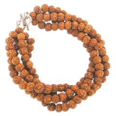 5mm Rudraksha Bracelet | 5 Mukhi Beads 4 Lines Bracelet Wrist Mala in strong Nylon thread & Silver Hook | Five Mukhi Rudraksha 5 Strands Thread Bracelet