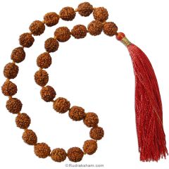  Rudraksha Japa Mala 10mm | 5 Mukhi Japa Mala Rosary | Five Mukhi Rudraksha Beads Japa Mala, 27 Beads Japa Mala, 5 Mukhi Mala Bracelet, 5 Mukhi Wrist Mala