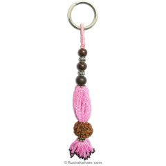 Rudraksha With Seed Beads Key Chain