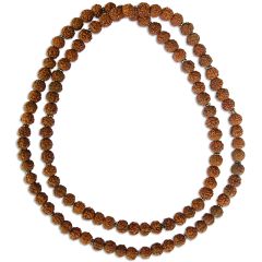 7mm Rudraksha Silver Mala Necklace | 108 beads Rudraksha Mala for Health Benefits