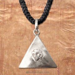 Talisman Locket Triangle with Om - 5, ENERGIZED Talisman Silver Kavach Mala, Taweez, Raksha Kavach, for Engagement, Raj Yoga ( Career and Business ), Karya Siddhi ( Success and fulfillment of Desires )