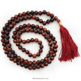 Natural Red Tiger Eye Stone Mala by Rudraksham 108 Prayer